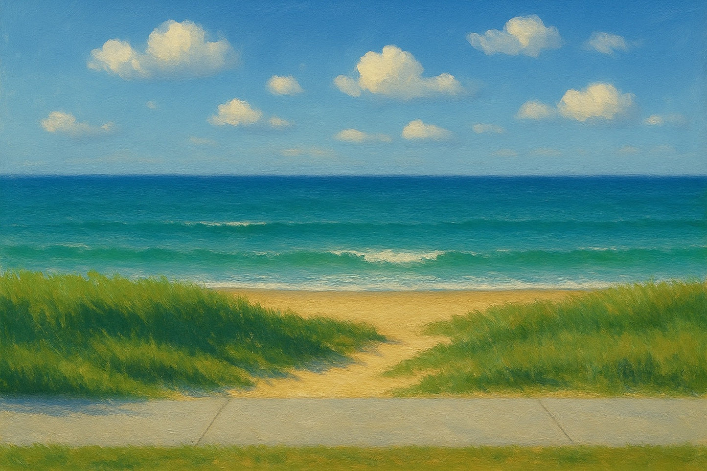 Path to the Sea coastal canvas wall art – fine art seascape print by Alexandra Sachs.
