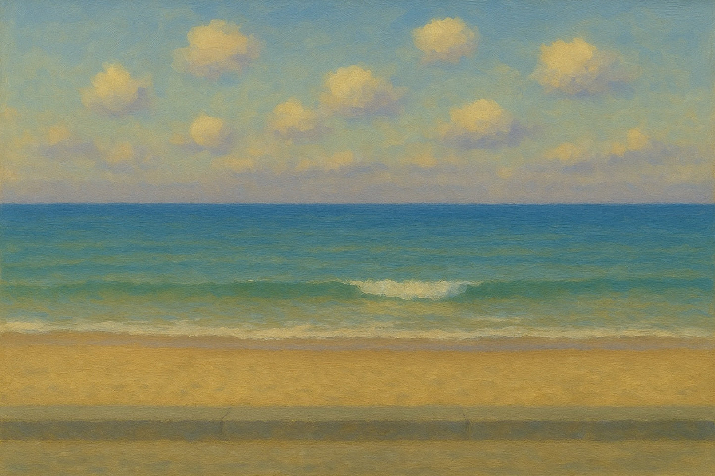 Quiet Horizon coastal canvas wall art – fine art seascape print by Alexandra Sachs.