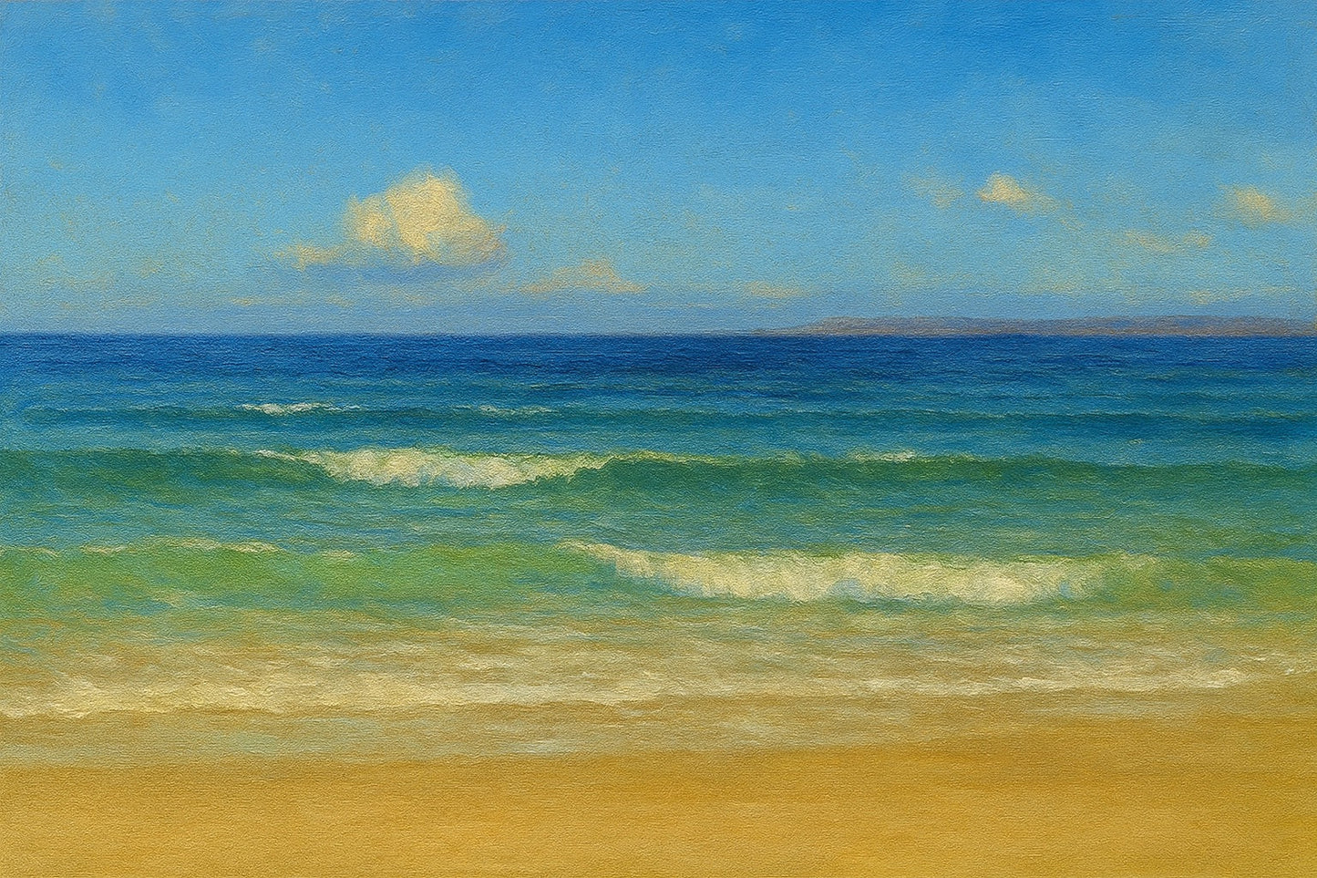 Tranquil Edge coastal canvas wall art – fine art seascape print by Alexandra Sachs.