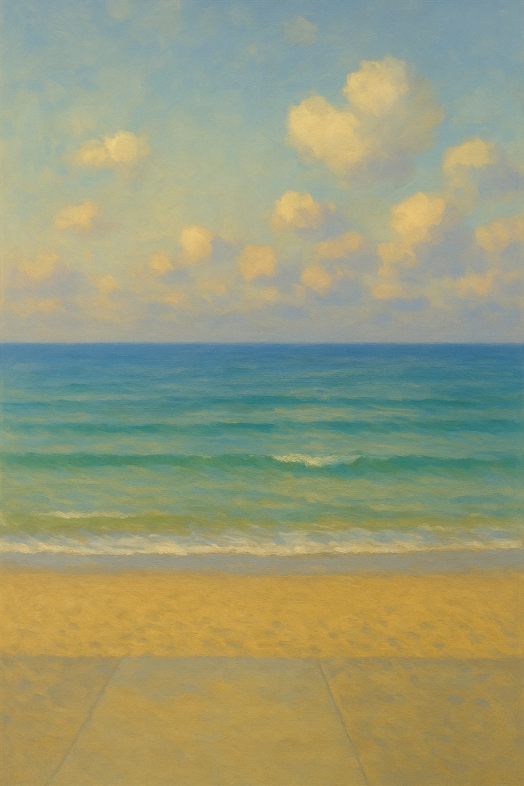Coastal Stillness coastal canvas wall art – fine art seascape print by Alexandra Sachs.
