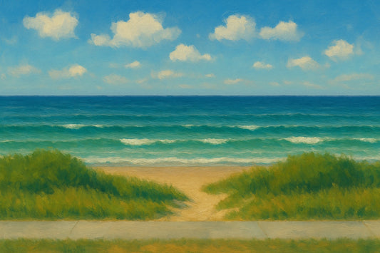 Dune Passage coastal canvas wall art – fine art seascape print by Alexandra Sachs.
