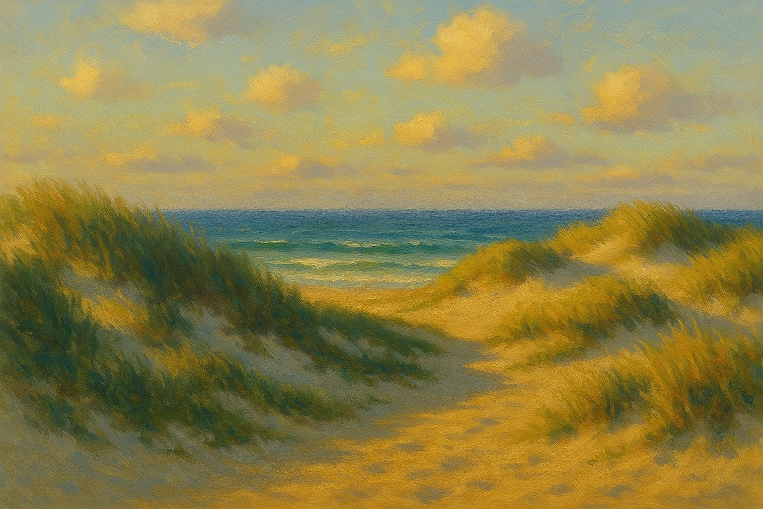 Evening Dunes coastal canvas wall art – fine art seascape print by Alexandra Sachs.
