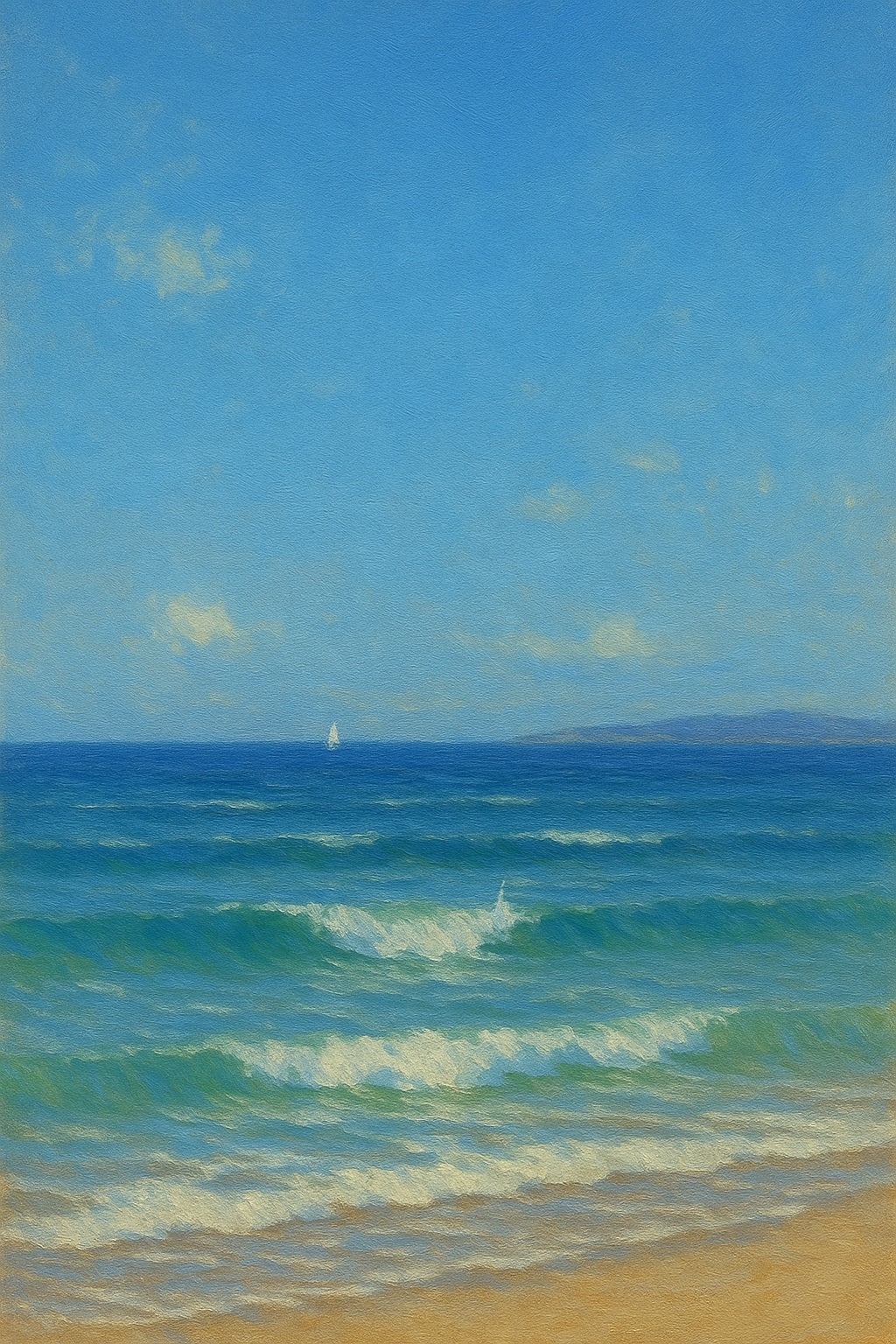 Far Horizon coastal canvas wall art – fine art seascape print by Alexandra Sachs.
