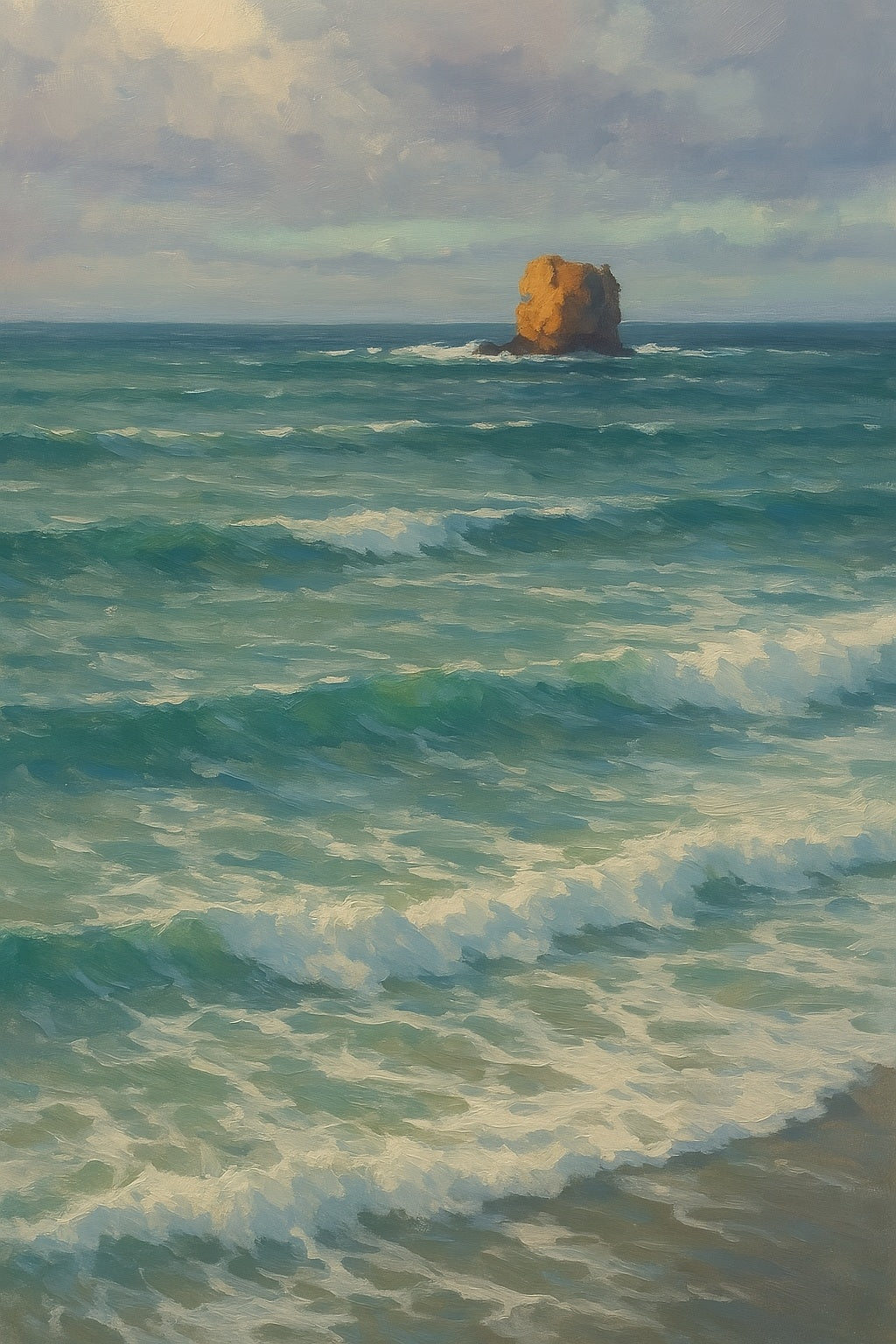 Offshore Rock coastal canvas wall art – fine art seascape print by Alexandra Sachs.
