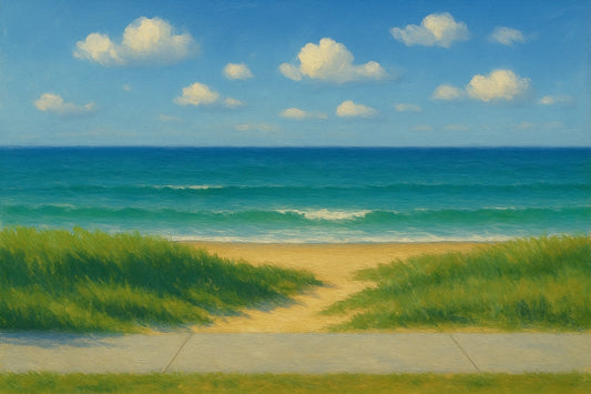 Path to the Sea coastal canvas wall art – fine art seascape print by Alexandra Sachs.
