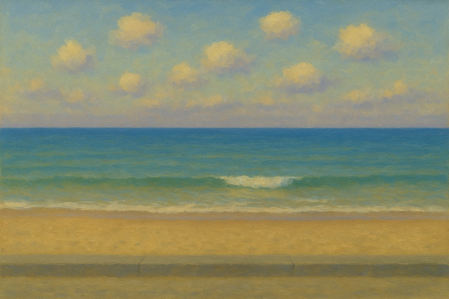 Quiet Horizon coastal canvas wall art – fine art seascape print by Alexandra Sachs.
